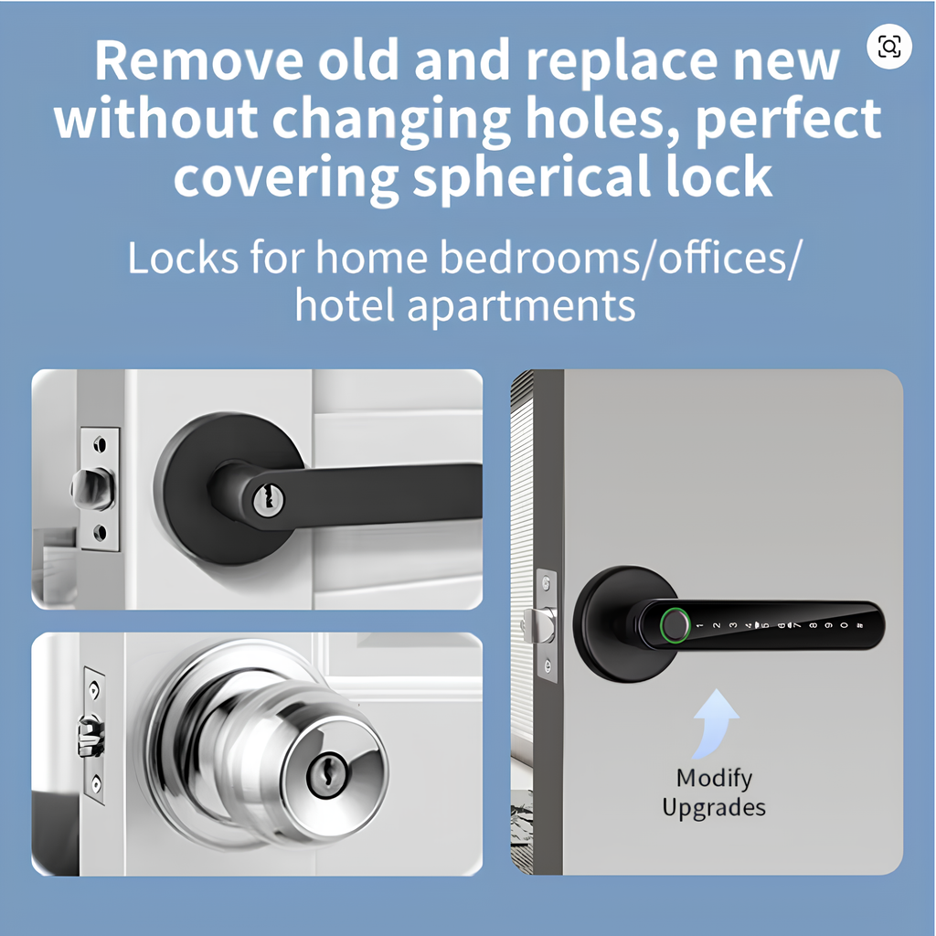 KERUI Tuya Smart Life Fingerprint Door Lock Bluetooth Electronic Door Lock Fingerprint/Password/Tuya APP/Key/Card Unlock