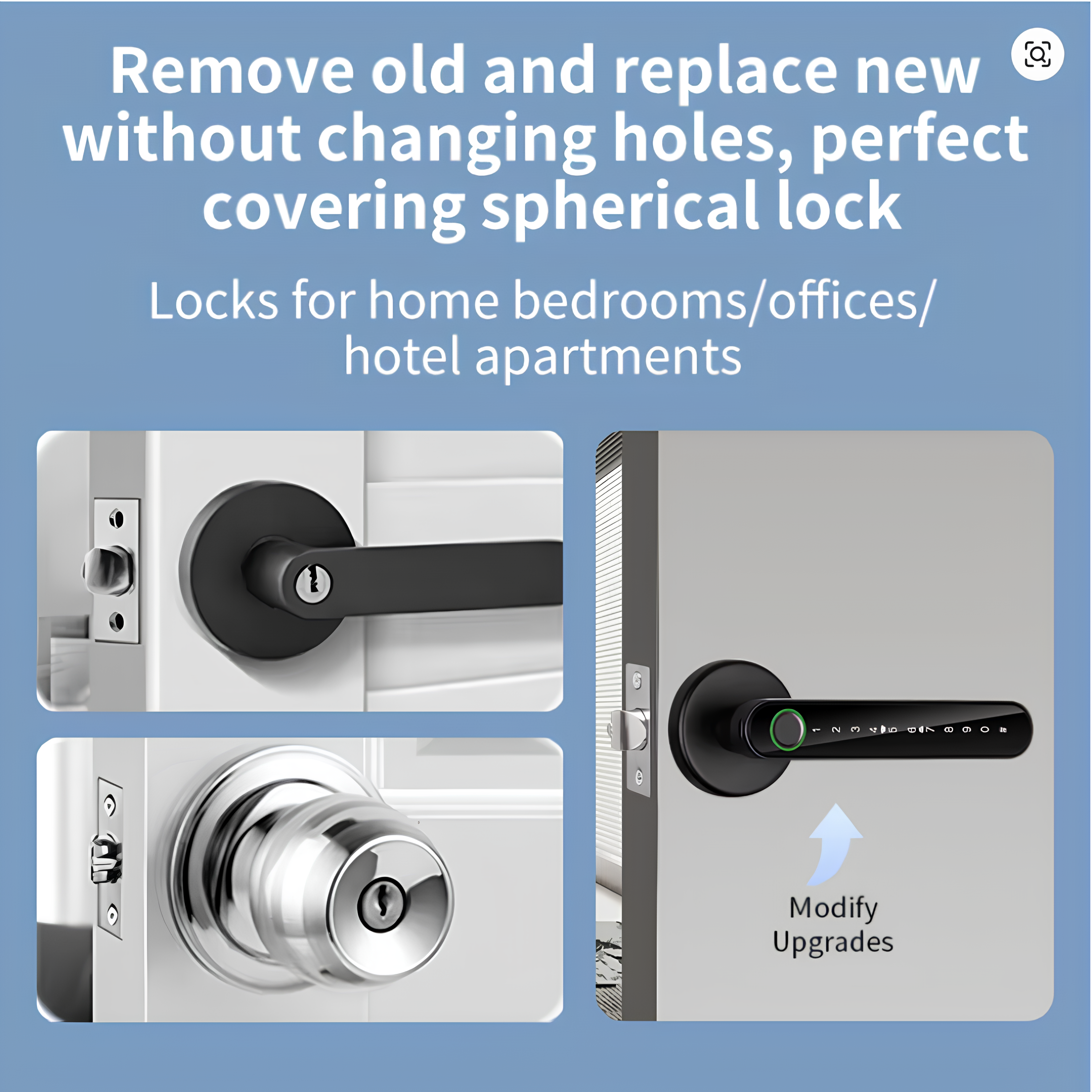 KERUI Tuya Smart Life Fingerprint Door Lock Bluetooth Electronic Door Lock Fingerprint/Password/Tuya APP/Key/Card Unlock