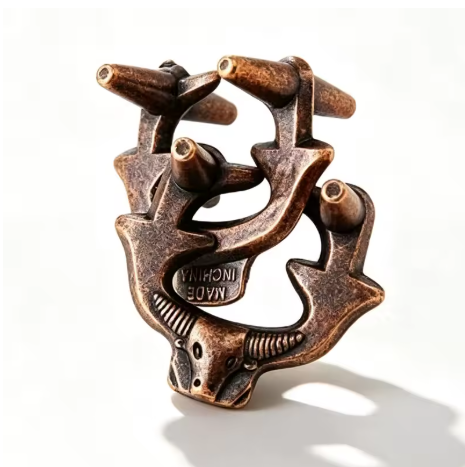 Novelty Gifts OX Head Metal Puzzles Brain Teaser Educational Problem Solving Toys IQ Logic Challenges For Kids & Adults