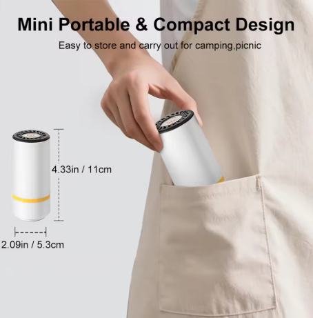 Mini Vacuum Sealer Electric Air Pump for Food Rechargeable Vacuum Sealing Machine with Reusable Food Vacuum Packaging Bag