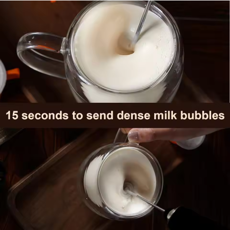 Milk Frother Handheld with 3 Heads, Electric Whisk Drink Foam Mixer with USB Rechargeable 3 Speeds Mini Frother Milk Frother