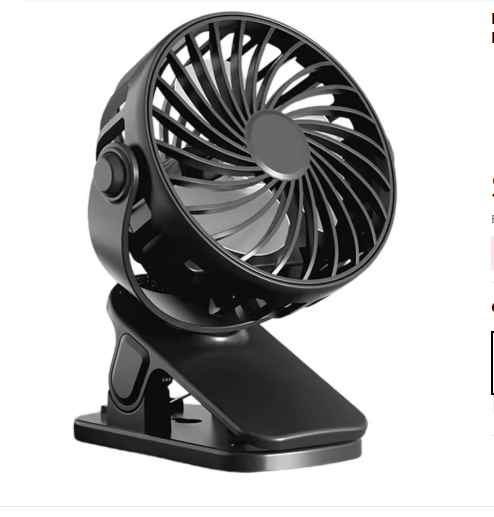 Portable Clip-on Fan, USB Rechargeable Cooling Fan, Suitable for Desks, Dining Tables, Home Offices, Strollers, and Camping