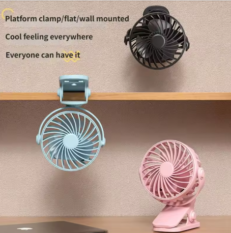 Portable Clip-on Fan, USB Rechargeable Cooling Fan, Suitable for Desks, Dining Tables, Home Offices, Strollers, and Camping