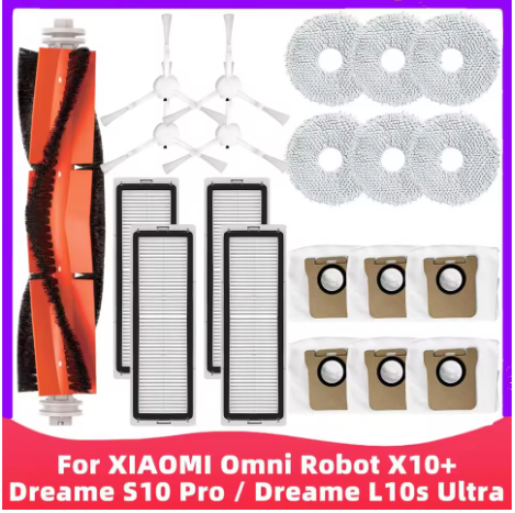 Spare Parts For XIAOMI Mijia Omni Robot X10+ / Dreame S10 Pro / Dreame L10s Ultra Robot Vacuum Main Side Brush Hepa Filter Mop