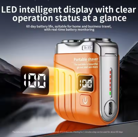 9000+ RPM Portable Electric Shaver, 180-Day Battery & 1H Fast Charge, LED Smart Display, Waterproof, Floating Blades, Type-C