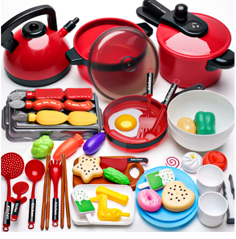 Children's Simulated High-Simulation Details Cooking Toys, Home School Use Chef Pretend Play Set Suitable for 3 4 5 Years Old Bo