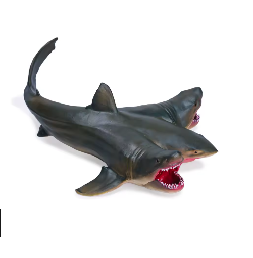 Great White Shark Figurine - 3 headed shark Plastic Model Figure - Fun Educational Play Toy for Boys, Girls & Kids Ages 3+