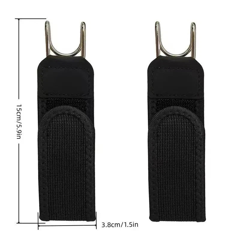 2PCS Tactical Metal Hook Elastic Belt Buckle-Less Invisible Waist Belt Closure