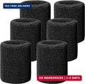 6 Pack 4 Inch Wrist Sweatbands Tennis Wrist Bands Absorbent Sweat Band for Men a